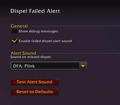 Image of the options panel